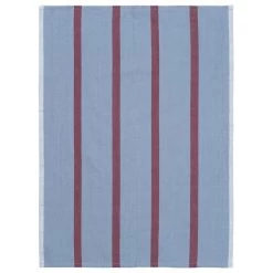 Ferm LIVING Hale Tea Towel, Faded Blue - Burgundy
