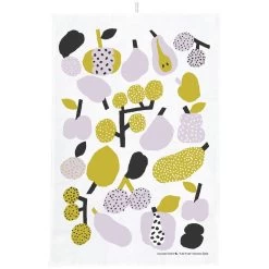 Kauniste Tutti Frutti Tea Towel, Olive Green