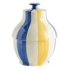 HAY Sobremesa Stripe Cookie Jar, Blue - Yellow -Kitchencia Shop 541541 Sobremesa Stripe Cookie Jar blue and yellow