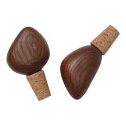 Ferm LIVING Cairn Wine Stoppers, Set Of 2, Dark Brown