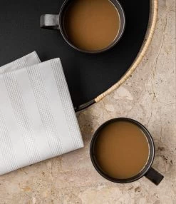 MENU Graphium Tea Towel, 2 Pcs, Ecru -Kitchencia Shop MENU Balcony Serving Tray NNDW Cup Handle Graphium Tea Towel 2