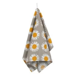 Marimekko Auringonkukka Tea Towel, Beige - White - Yellow