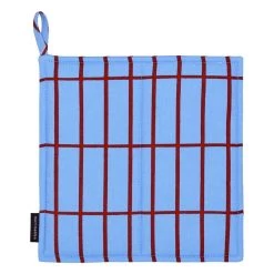 Marimekko Pieni Tiiliskivi Pot Holder, Light Blue - Reddish Brown
