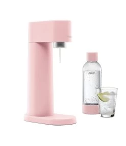 Mysoda Woody Sparkling Water Maker, Pink -Kitchencia Shop Woody pink side