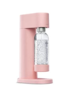 Mysoda Woody Sparkling Water Maker, Pink -Kitchencia Shop Woody pink side bottle attached
