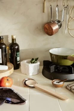 Ferm LIVING Petite Salt Set, Chocolate -Kitchencia Shop fermLIVING AW21 RestingSpoonSet PetraMortar PetiteSaltSet image