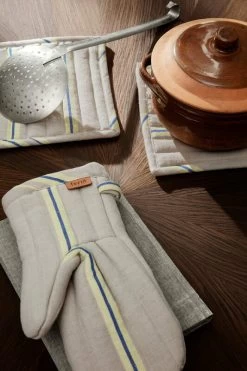 Ferm LIVING Hale Oven Mitt, Oyster - Lemon - Bright Blue -Kitchencia Shop fermLIVING SS22 HaleOvenMitt HalePotHolders image 1