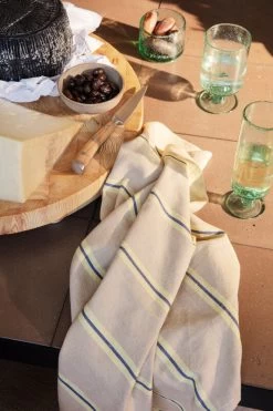 Ferm LIVING Hale Tea Towel, Oyster - Lemon - Bright Blue -Kitchencia Shop fermLIVING SS22 HaleTeaTowel OysterLemonBrightBlue image 1