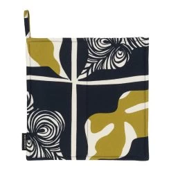 Marimekko Pieni Rukinlapa Pot Holder, Dark Blue - Olive - Cotton